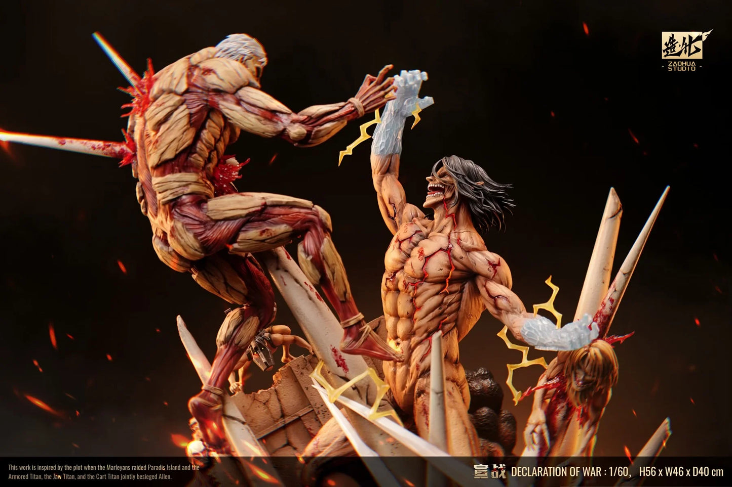 Attack On Titan ZaoHua Studio Declaration Of War Eren vs Reiner Resin Statue