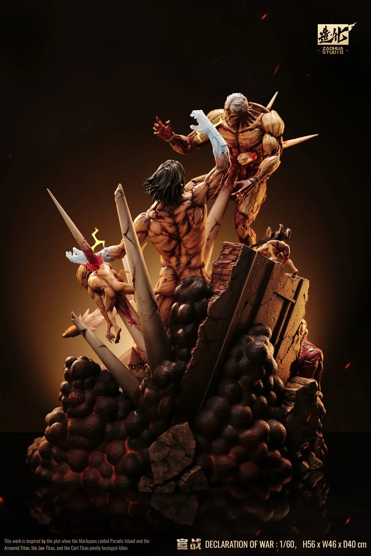 Attack On Titan ZaoHua Studio Declaration Of War Eren vs Reiner Resin Statue