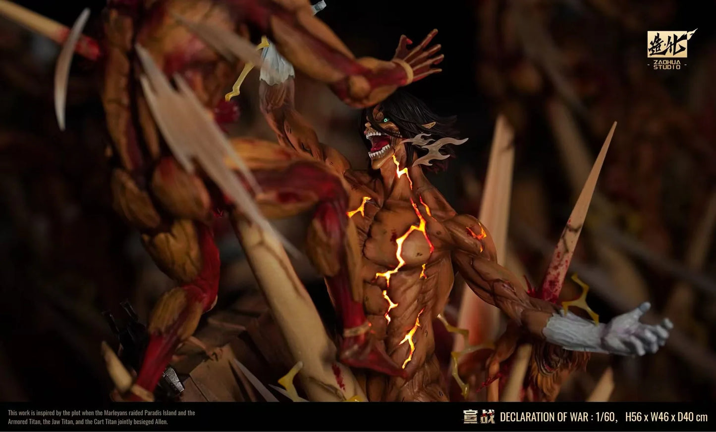 Attack On Titan ZaoHua Studio Declaration Of War Eren vs Reiner Resin Statue
