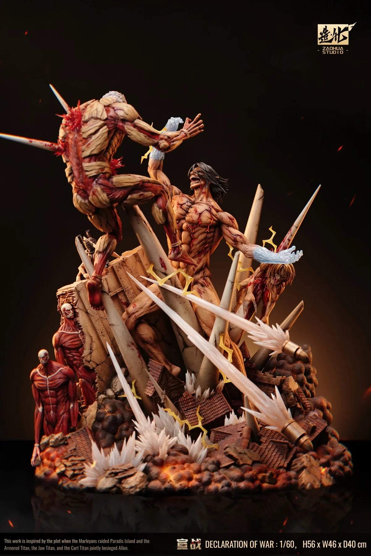Attack On Titan ZaoHua Studio Declaration Of War Eren vs Reiner Resin Statue