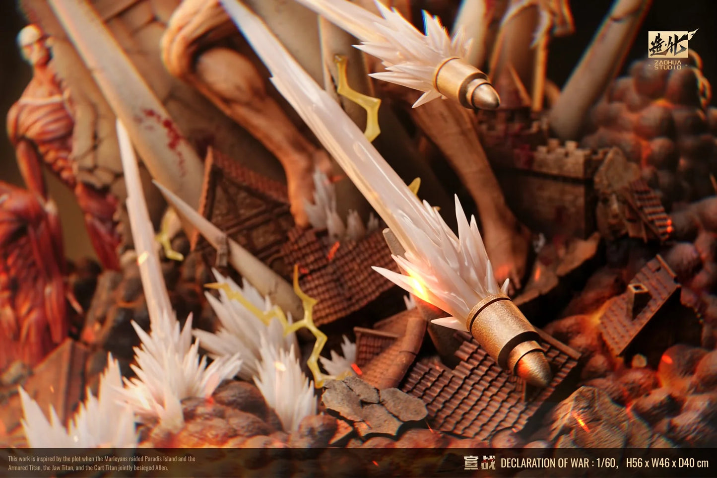 Attack On Titan ZaoHua Studio Declaration Of War Eren vs Reiner Resin Statue