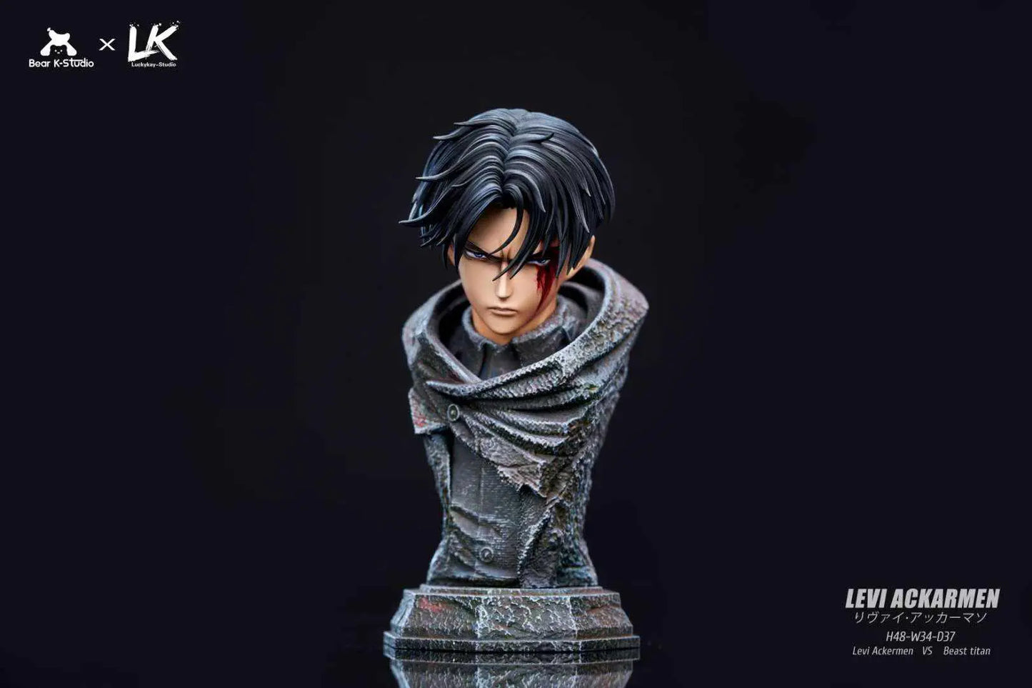Attack on Titan Bear K (BK) & Lucky Kay (LK) Studio Levi Ackerman Resin Statue