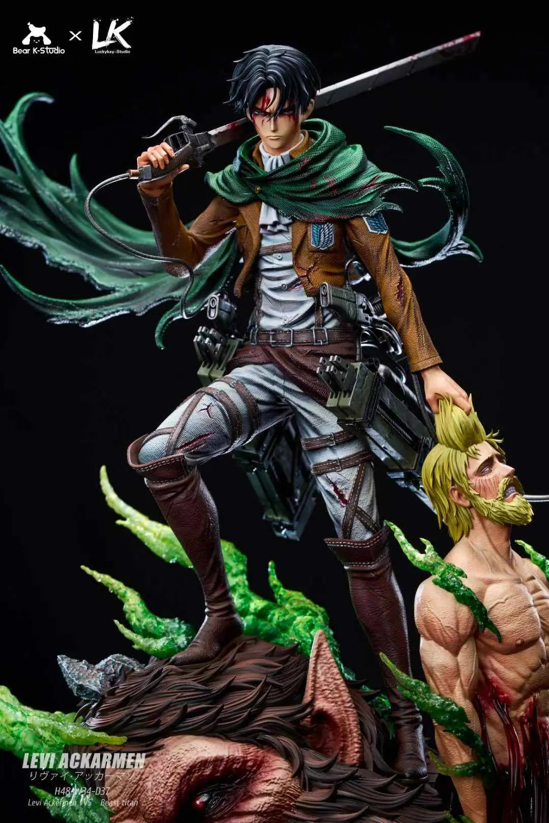 Attack on Titan Bear K (BK) & Lucky Kay (LK) Studio Levi Ackerman Resin Statue