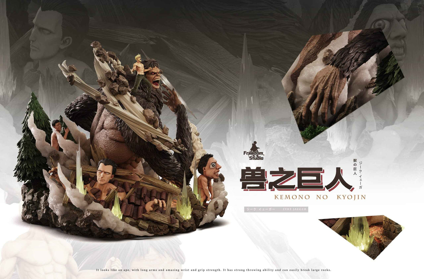 Attack on Titan ~ Freedom Studio ~ Zeke Jaeger x Beast Titan ~ Resin Statue - Santoryu Resins Collectors