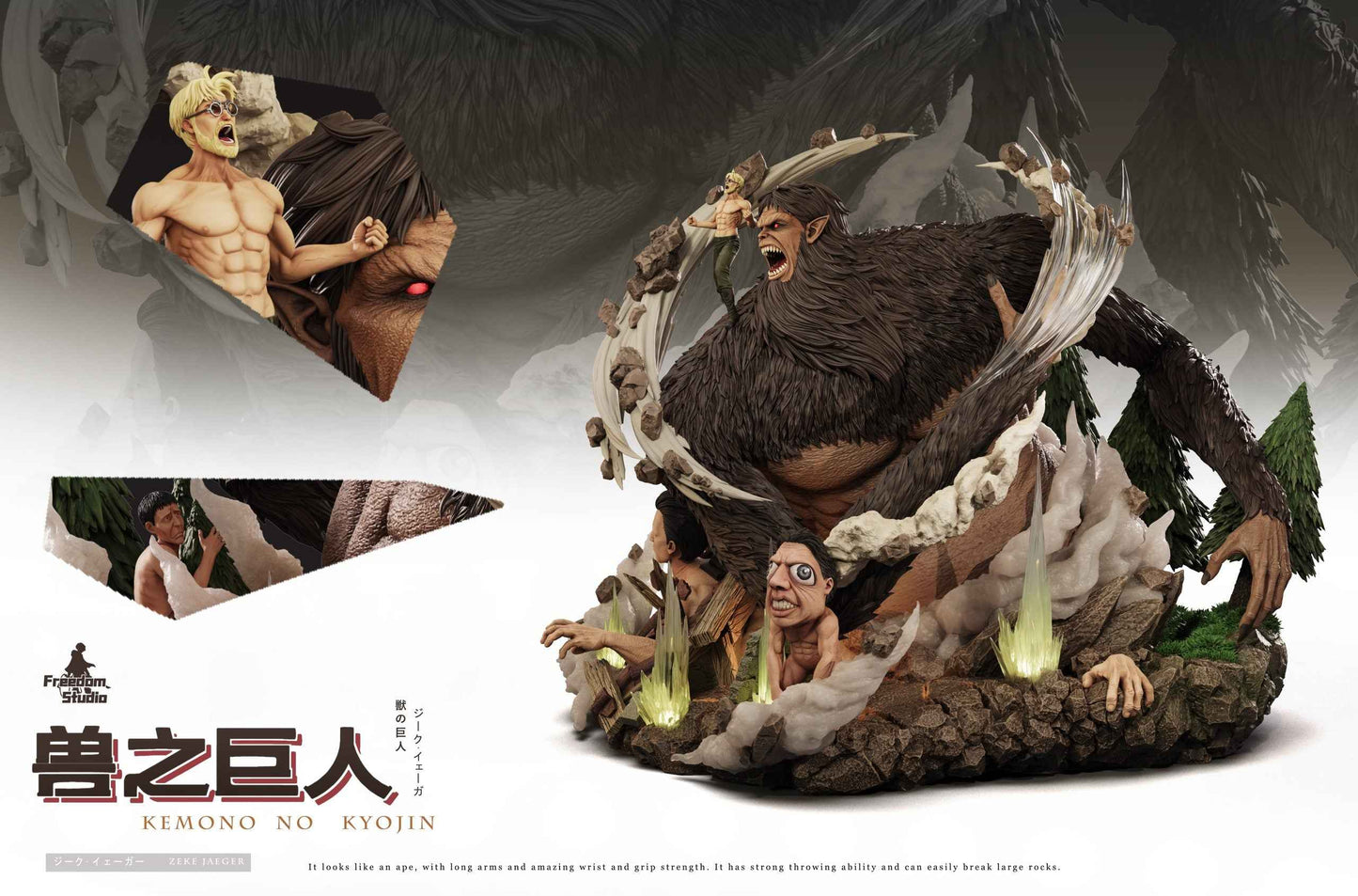 Attack on Titan ~ Freedom Studio ~ Zeke Jaeger x Beast Titan ~ Resin Statue - Santoryu Resins Collectors