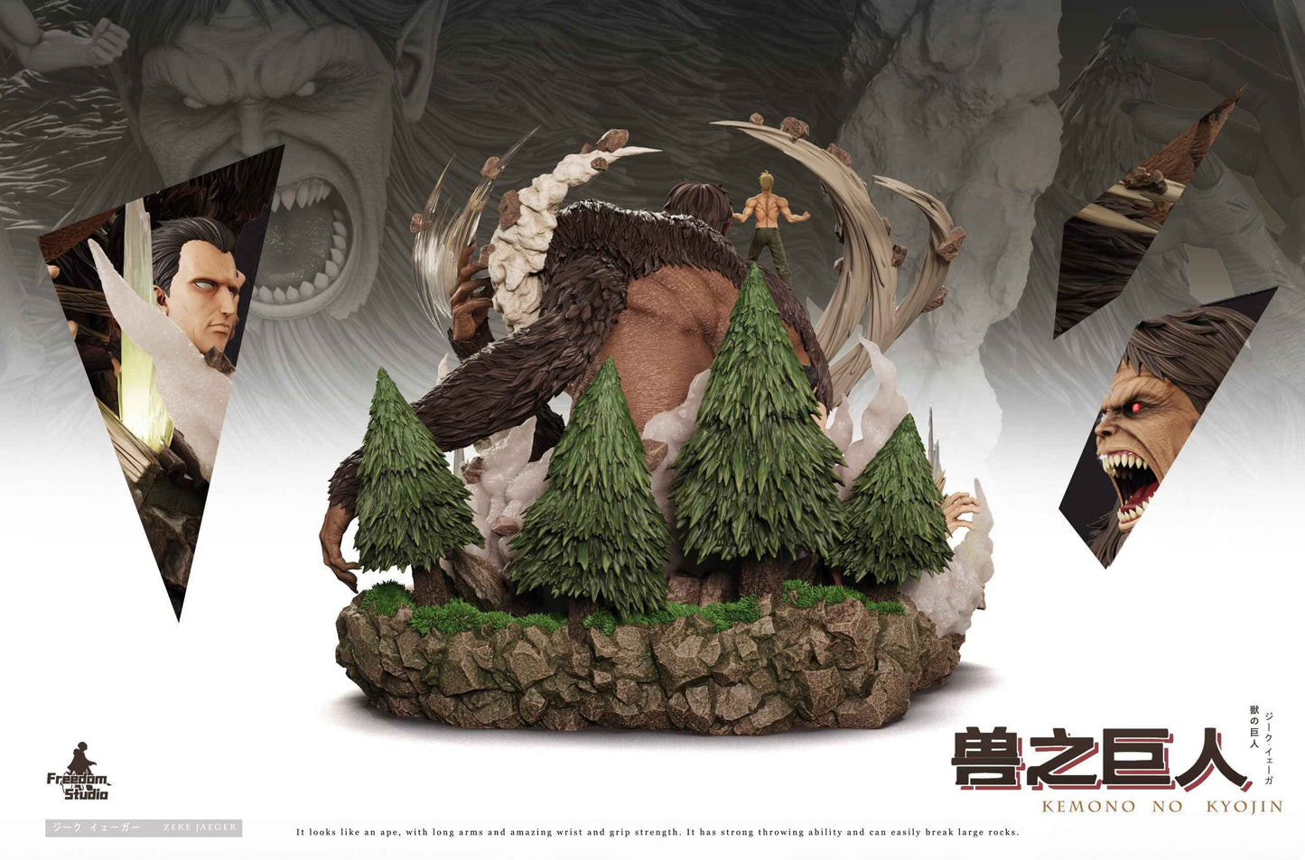 Attack on Titan ~ Freedom Studio ~ Zeke Jaeger x Beast Titan ~ Resin Statue - Santoryu Resins Collectors