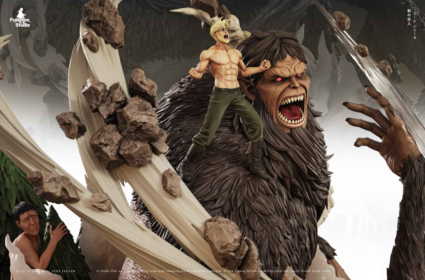 Attack on Titan ~ Freedom Studio ~ Zeke Jaeger x Beast Titan ~ Resin Statue - Santoryu Resins Collectors