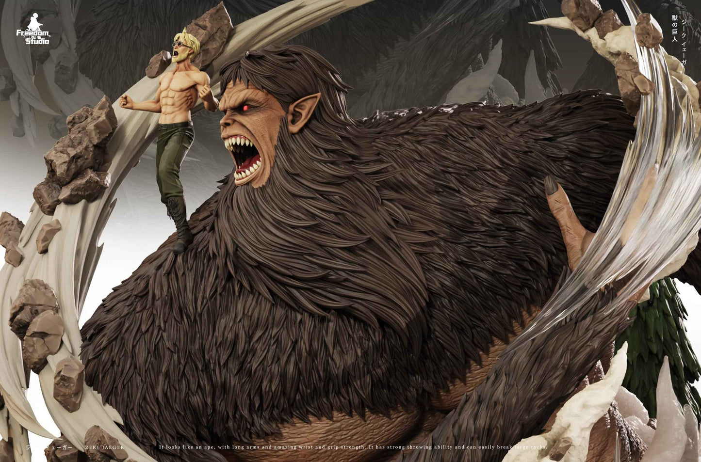 Attack on Titan ~ Freedom Studio ~ Zeke Jaeger x Beast Titan ~ Resin Statue - Santoryu Resins Collectors