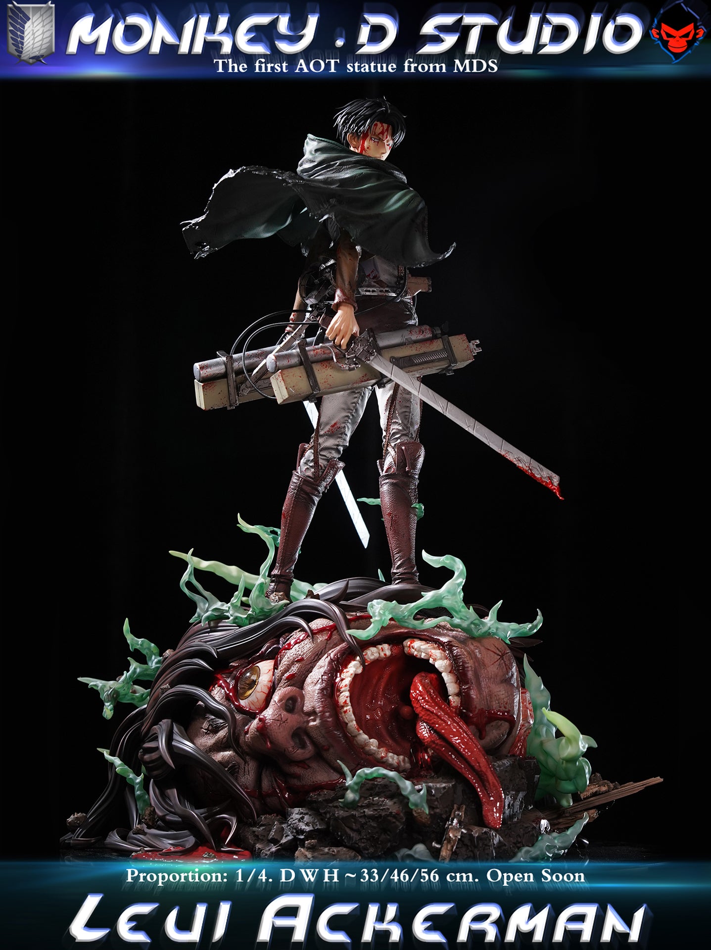 Attack on Titan Monkey D Studio Levi Ackerman Resin Statue
