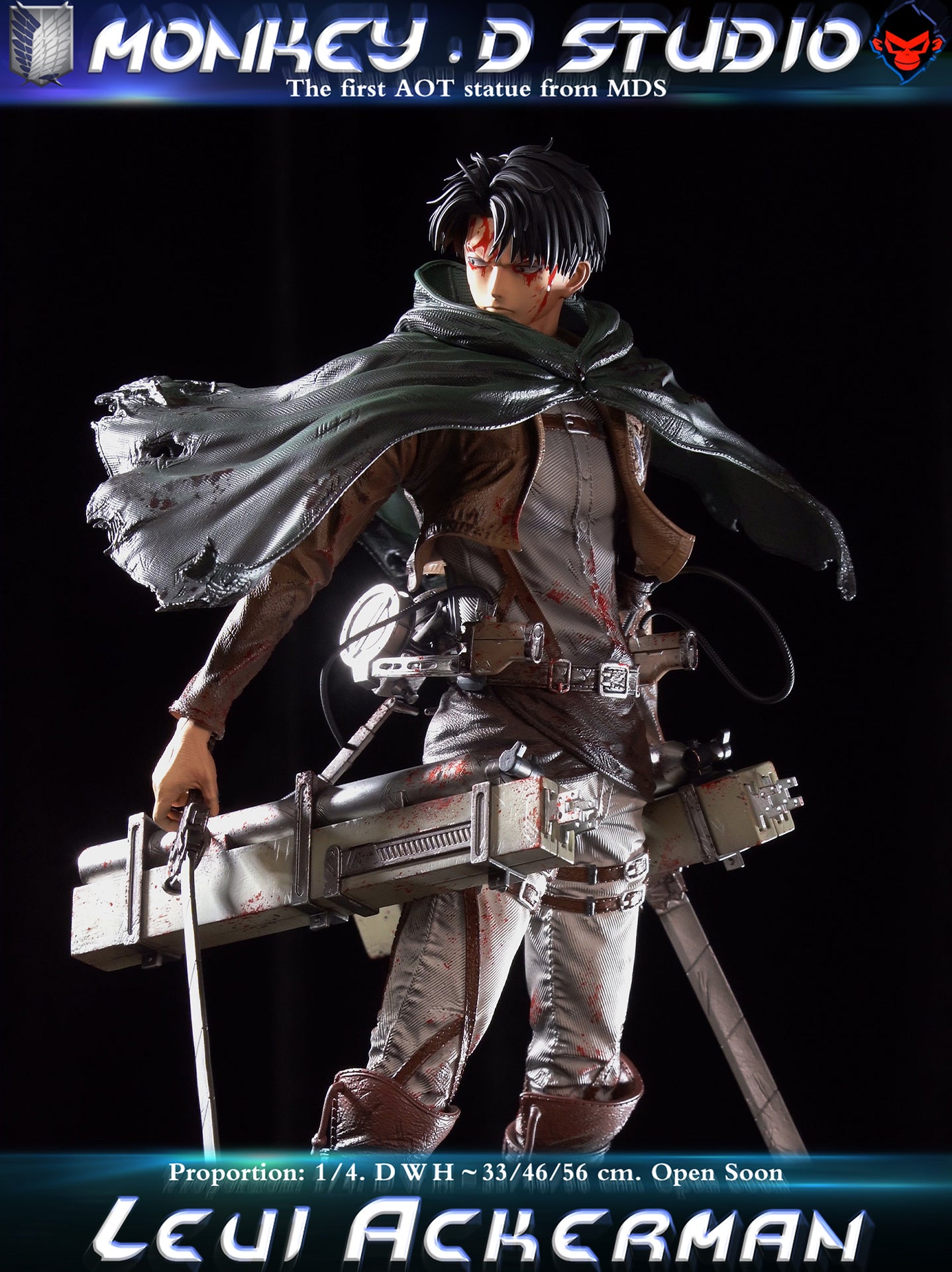 Attack on Titan Monkey D Studio Levi Ackerman Resin Statue