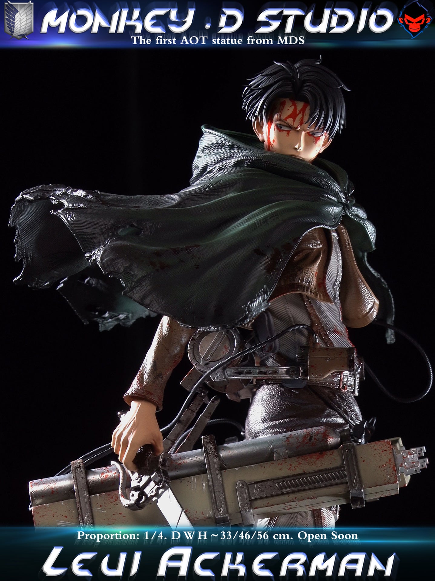 Attack on Titan Monkey D Studio Levi Ackerman Resin Statue