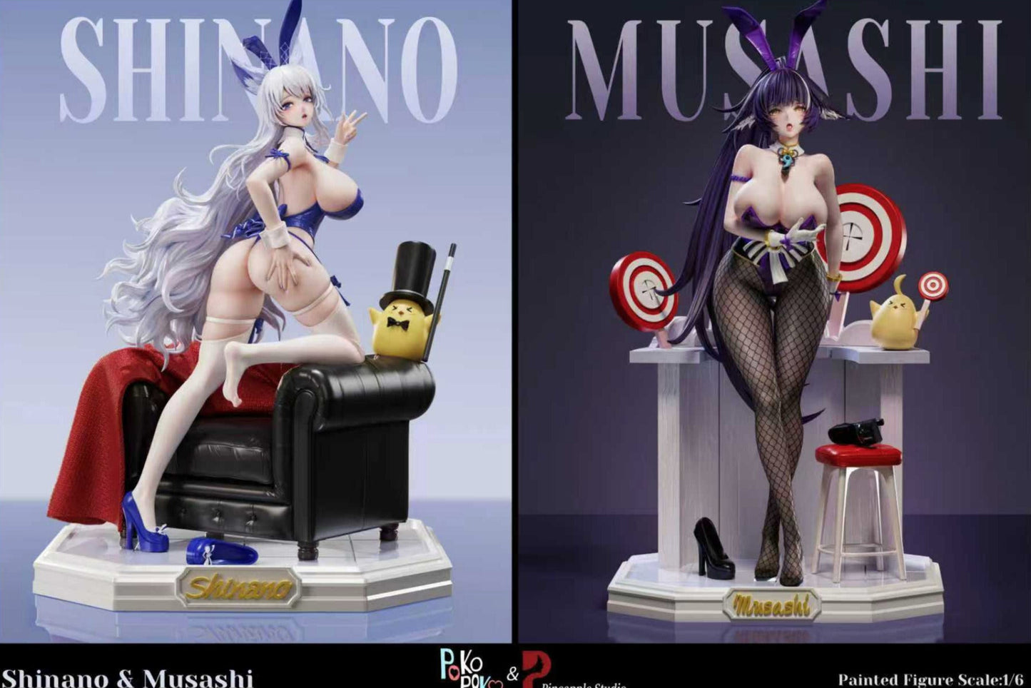 Azur Lane Pineapple & POKO POKO Studio Shinano & Musashi Resin Statue