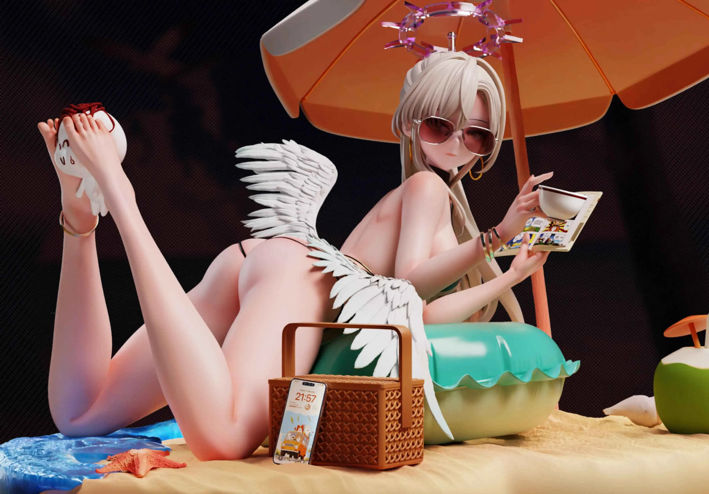 Blue Archive Mi Yin Studio Swimsuit Kirifuji Nagisa Resin Statue