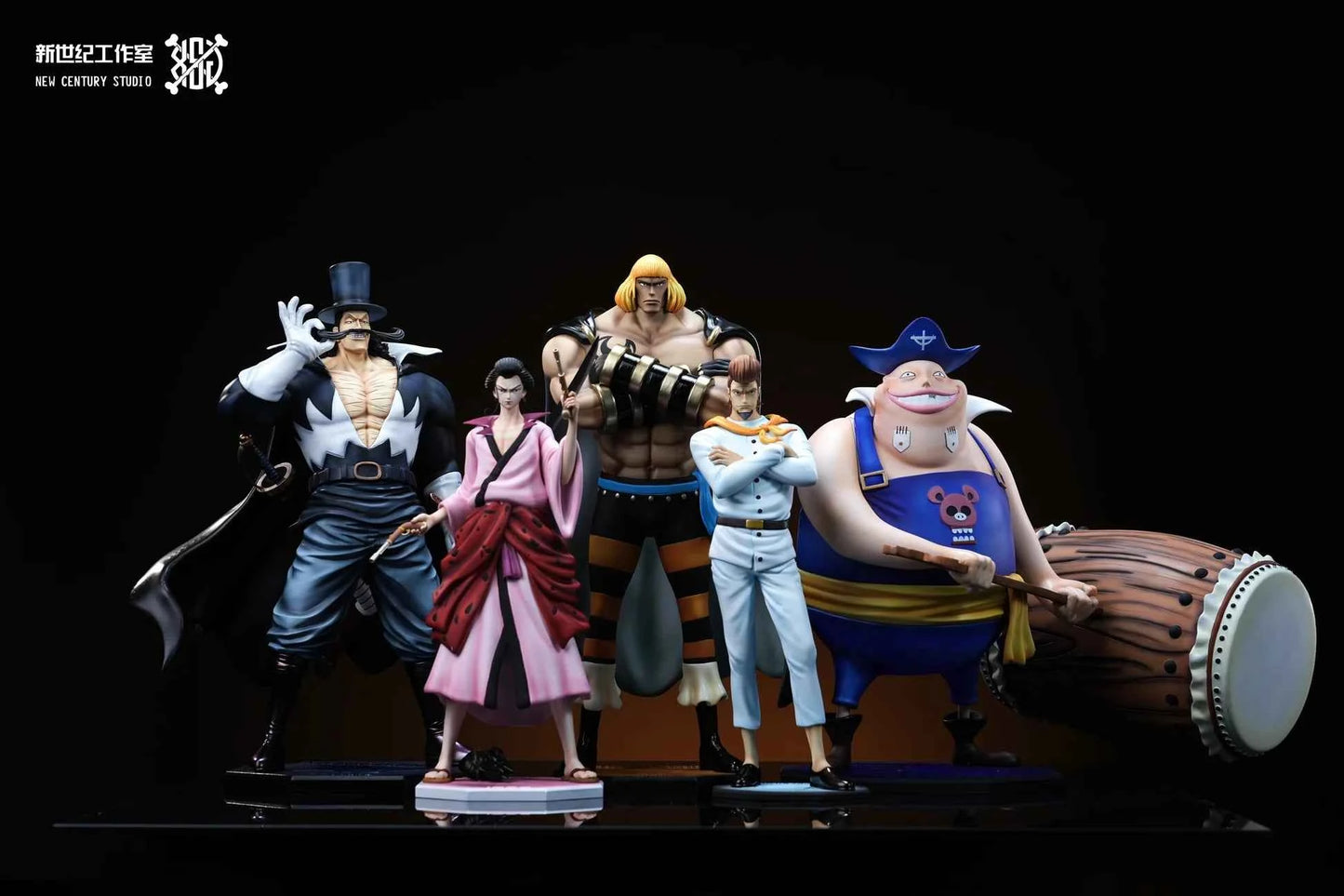 One Piece ~ New Century Studio ~ Thatch x Vista x Blamenco x Kingdew x Izou ~ Resin Statue - Santoryu Resins Collectors