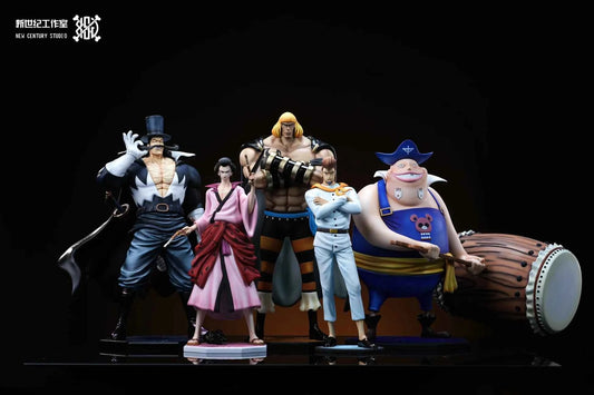 One Piece ~ New Century Studio ~ Thatch x Vista x Blamenco x Kingdew x Izou ~ Resin Statue - Santoryu Resins Collectors
