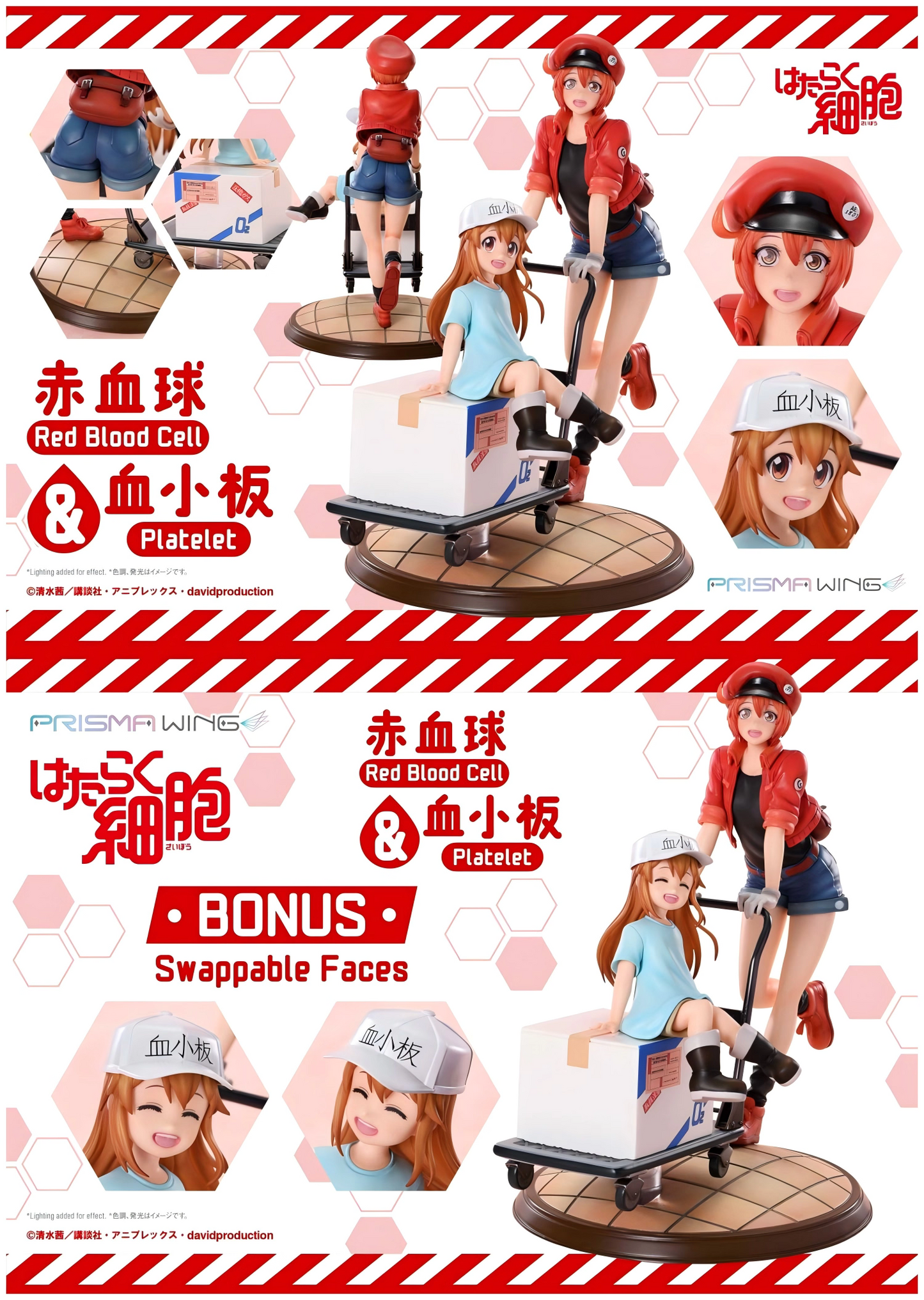 Cells at Work Prime 1 Studio PRISMA WING Red Blood Cell & Platelet PWHSB-01S Licensed PVC Figure