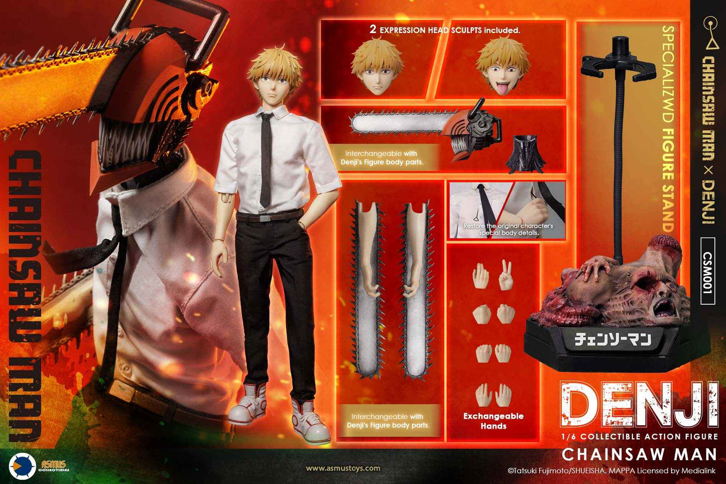 Chainsaw Man Asmus Toys Denji CSM001 CSM001LUX 1/6 Licensed Action Figure