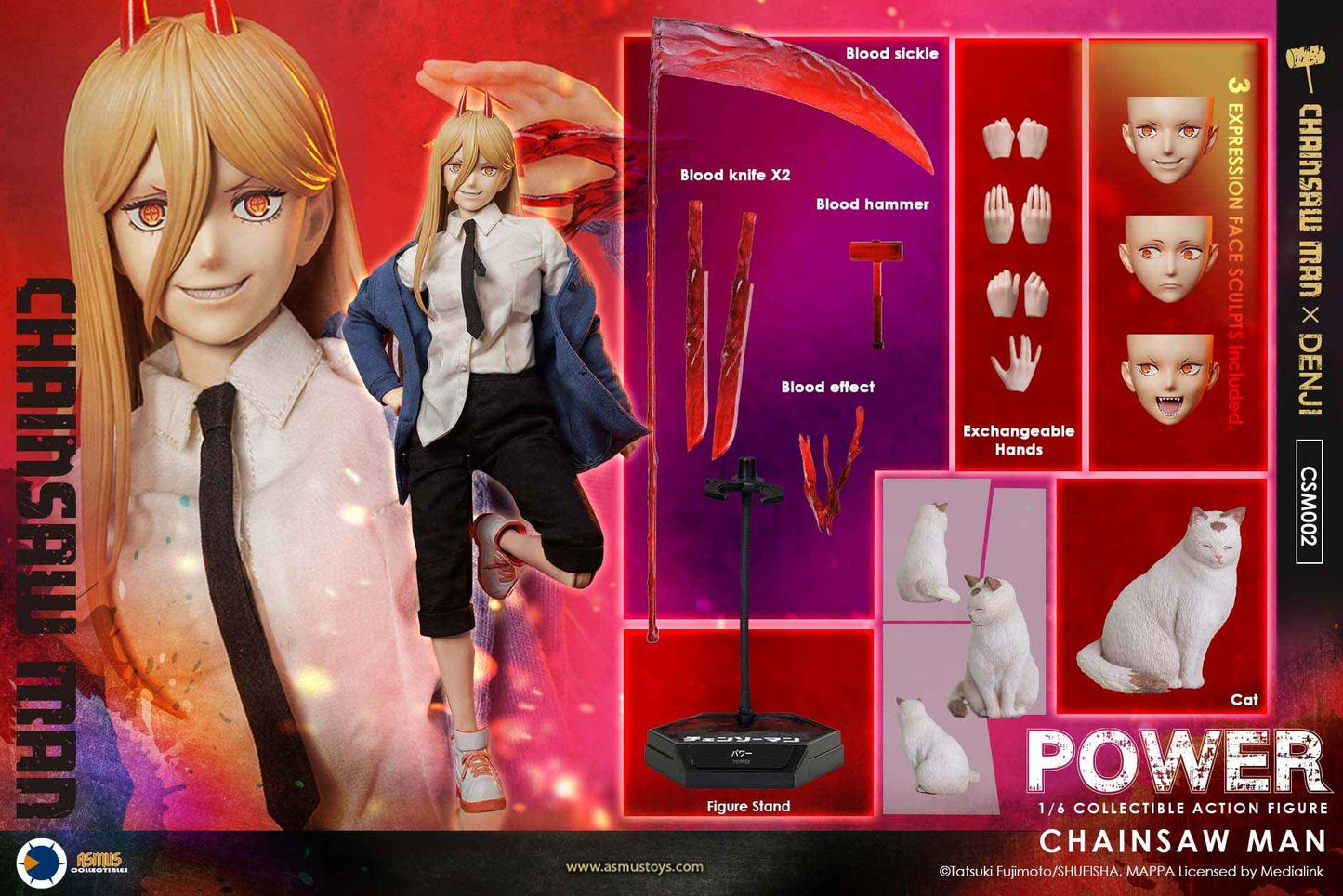 Chainsaw Man Asmus Toys Power CSM002 1/6 Licensed Action Figure
