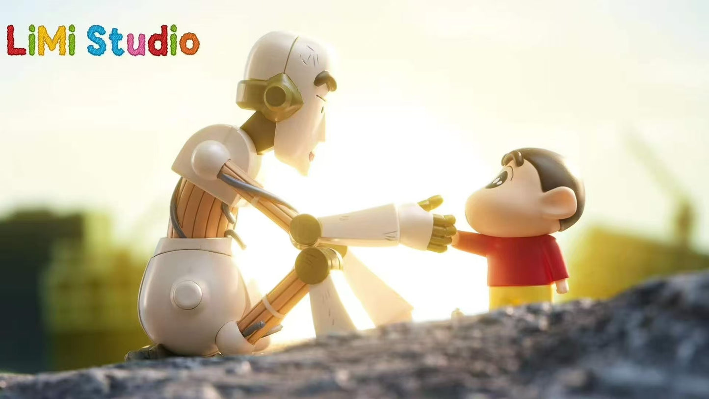 Crayon Shin-chan LiMi Studio Shinnosuke and the Robot Dad Resin Statue