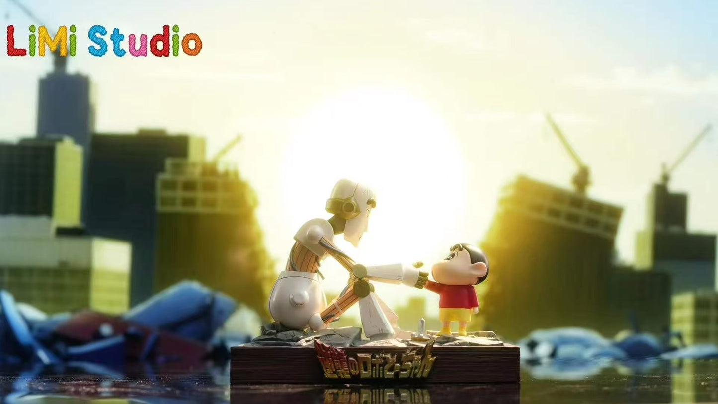 Crayon Shin-chan LiMi Studio Shinnosuke and the Robot Dad Resin Statue