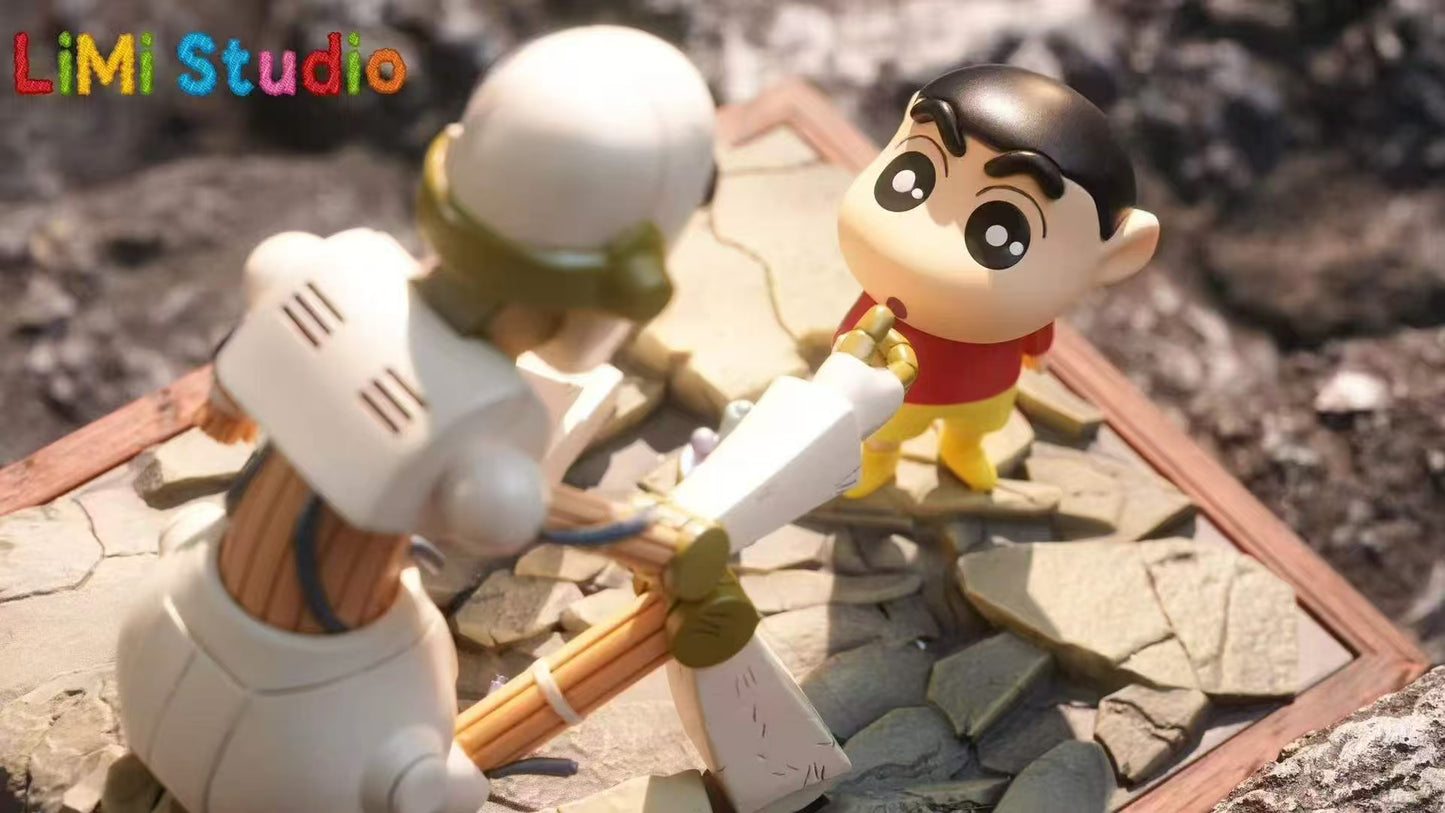 Crayon Shin-chan LiMi Studio Shinnosuke and the Robot Dad Resin Statue