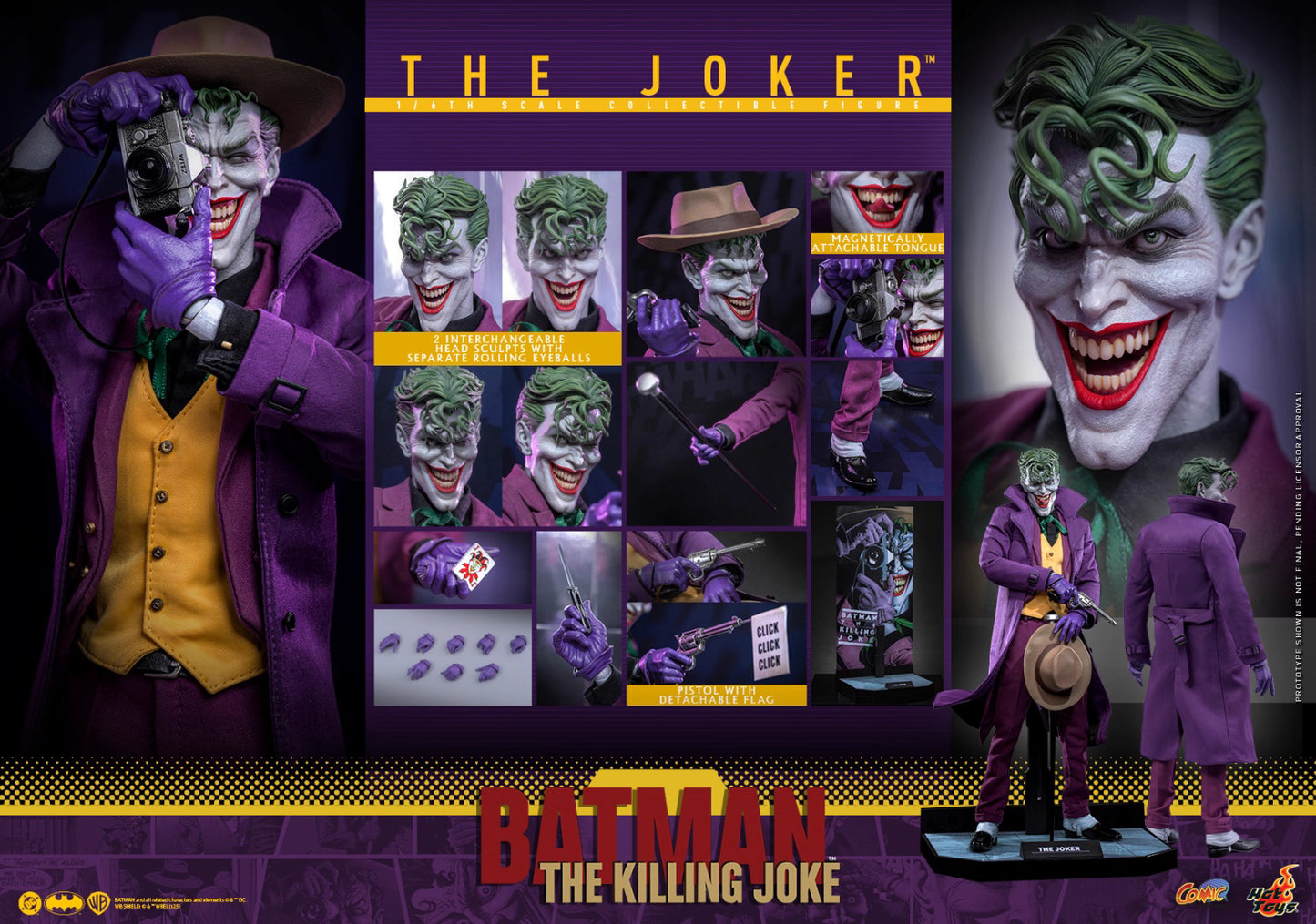 DC Comics Hot Toys "Batman: The Killing Joke" The Joker (Two Head Sculpts) CMS028 Licensed Action Figure