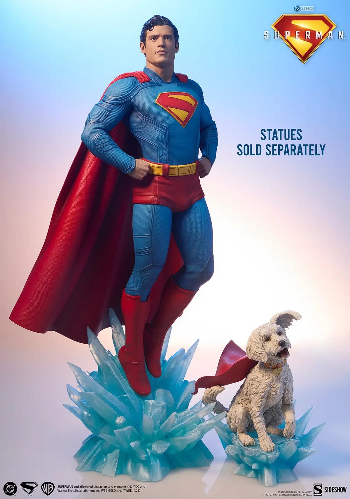 DC Comics Sideshow Collectibles Superman & Krypto 300982 300997 Licensed Resin Statue