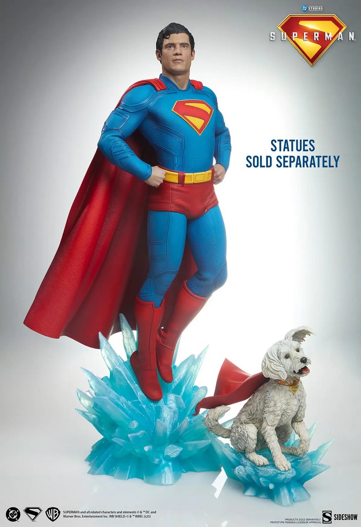 DC Comics Sideshow Collectibles Superman & Krypto 300982 300997 Licensed Resin Statue
