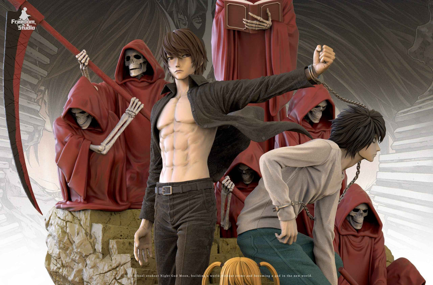 Death Note Freedom Studio Light Yagami & L Lawliet & Misa Amane Resin Statue