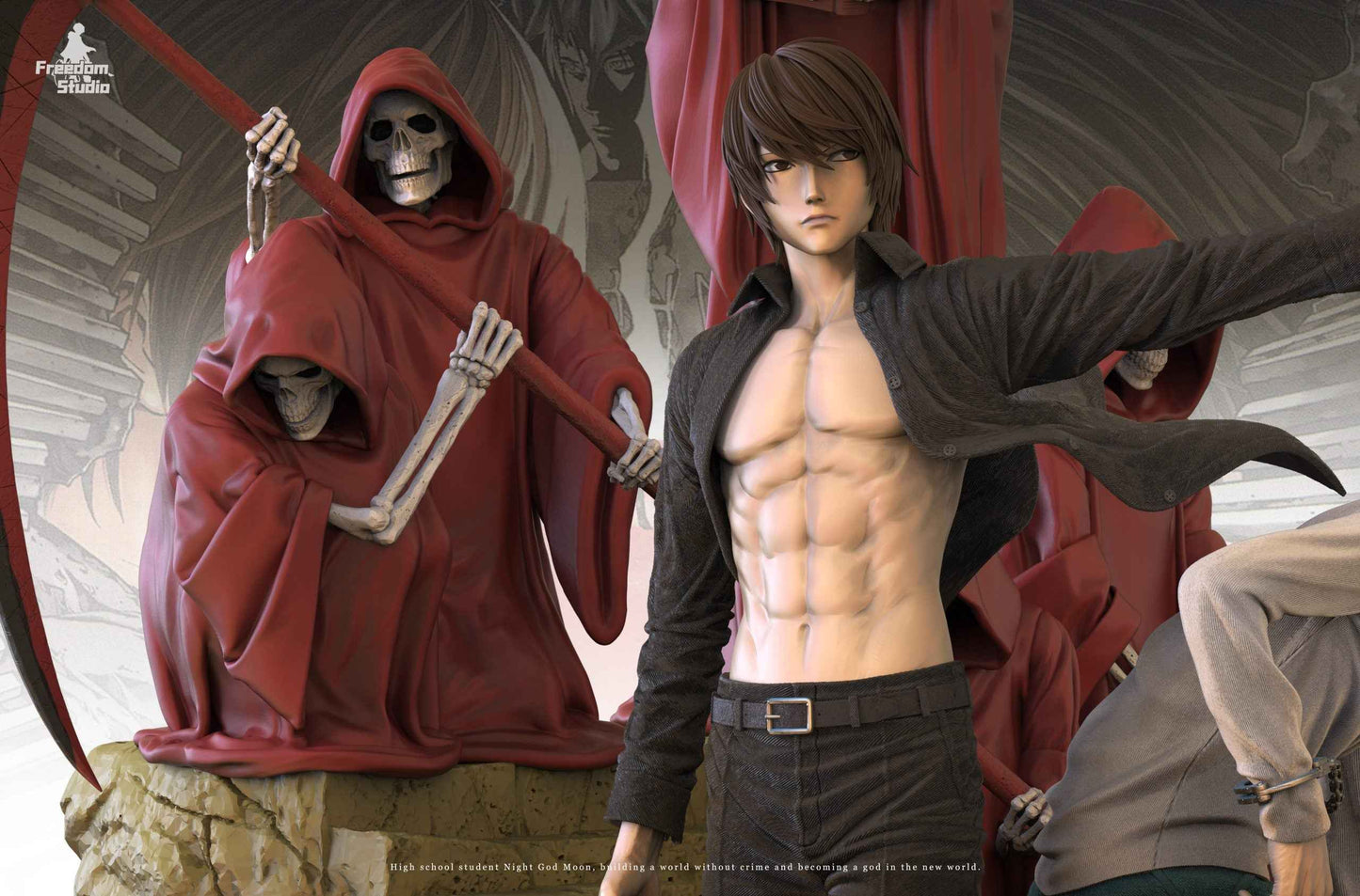 Death Note Freedom Studio Light Yagami & L Lawliet & Misa Amane Resin Statue