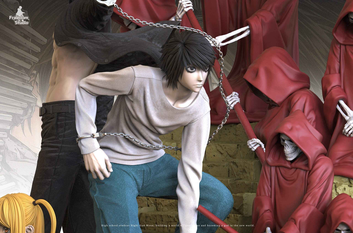Death Note Freedom Studio Light Yagami & L Lawliet & Misa Amane Resin Statue