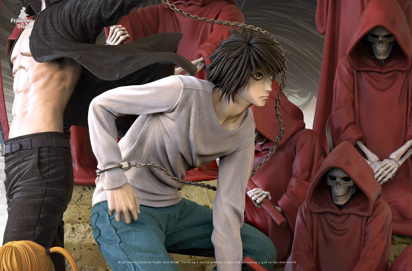 Death Note Freedom Studio Light Yagami & L Lawliet & Misa Amane Resin Statue