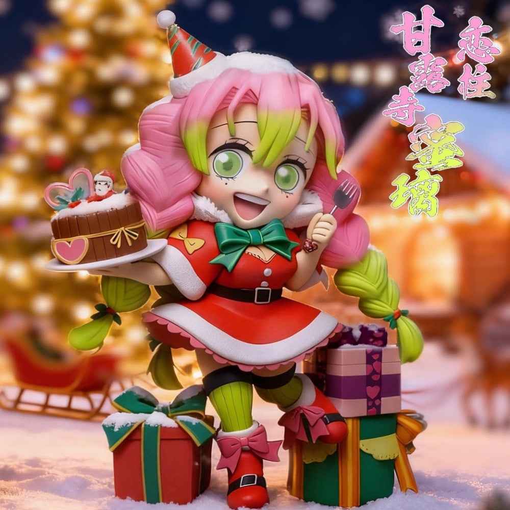 Demon Slayer: Kimetsu No Yaiba PomPon Studio Christmas Iguro Obanai & Kanroji Mitsuri Resin Statue