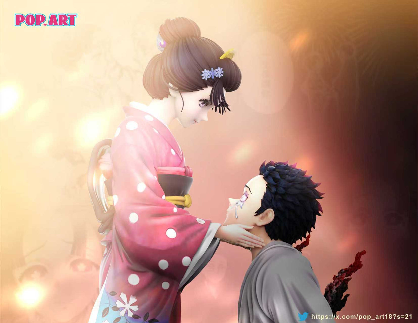 Demon Slayer Kimetsu no Yaiba Pop Art Studio Akaza & Koyuki Resin Statue