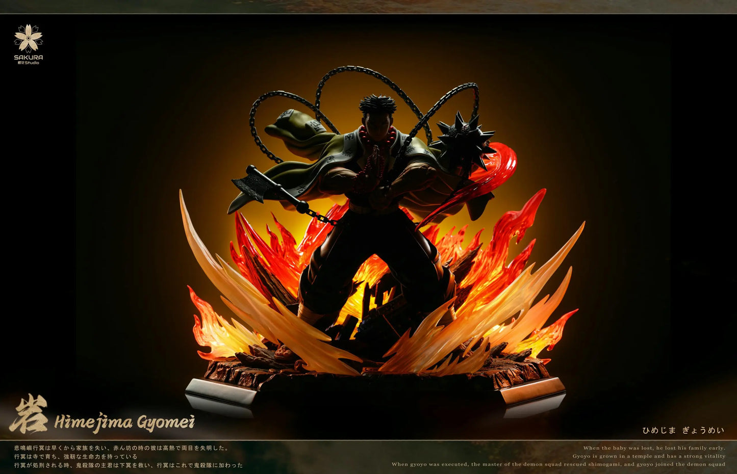 Demon Slayer Sakura Studio Stone Hashira Gyomei Himejima Resin Statue