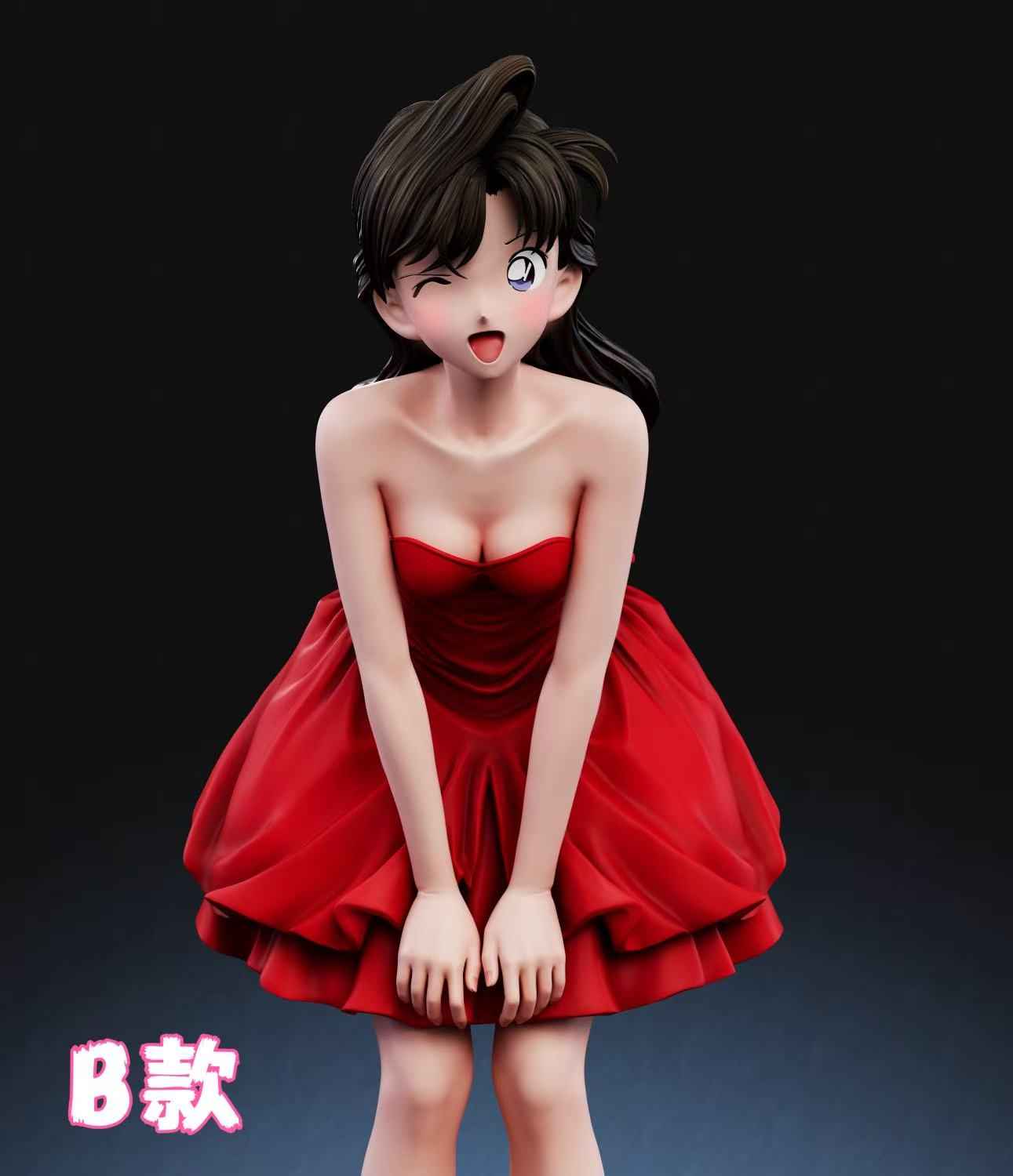 Detective Conan YYDS Studio Ran Mouri Red Dress 1/6 Resin Statue