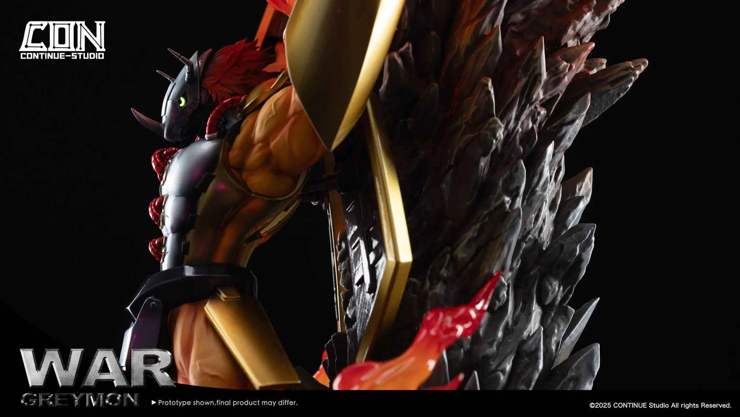Digimon Continue Studio War Greymon Gaia Energy Cannon Resin Statue