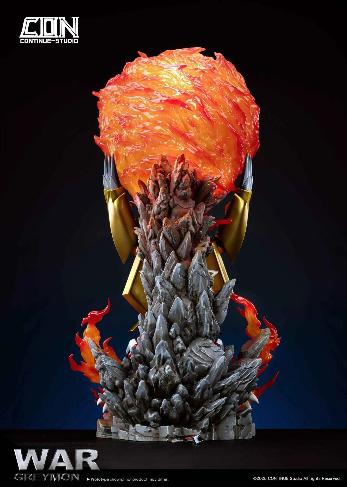 Digimon Continue Studio War Greymon Gaia Energy Cannon Resin Statue