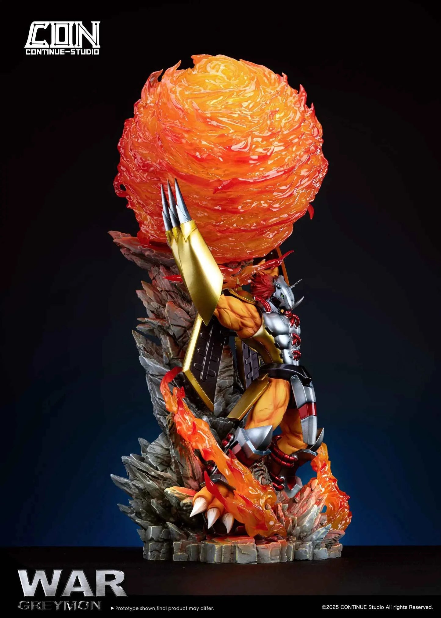 Digimon Continue Studio War Greymon Gaia Energy Cannon Resin Statue