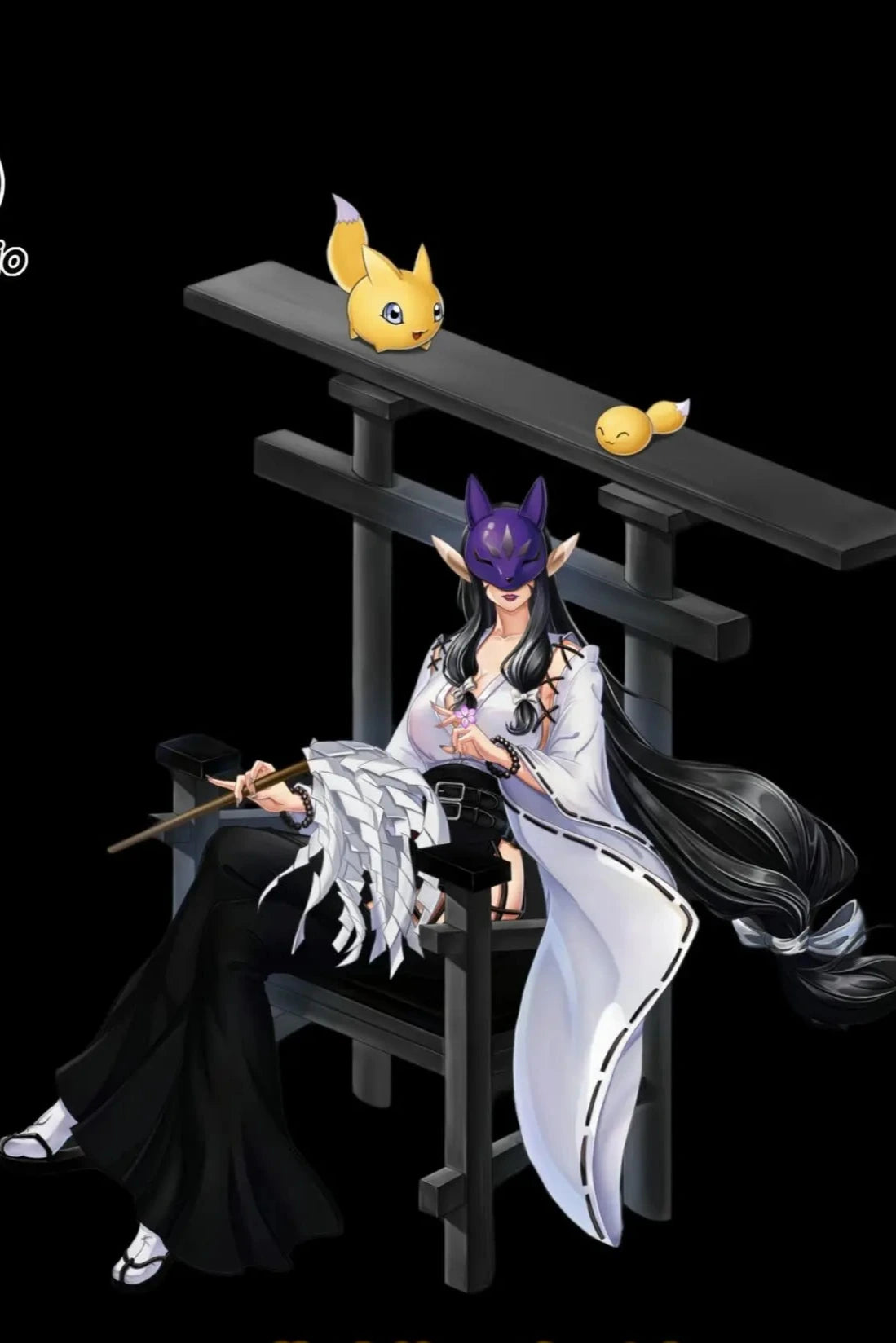 Digimon LD Studio Sakuyamon & Kuzuhamon Miko Mode Resin Statue