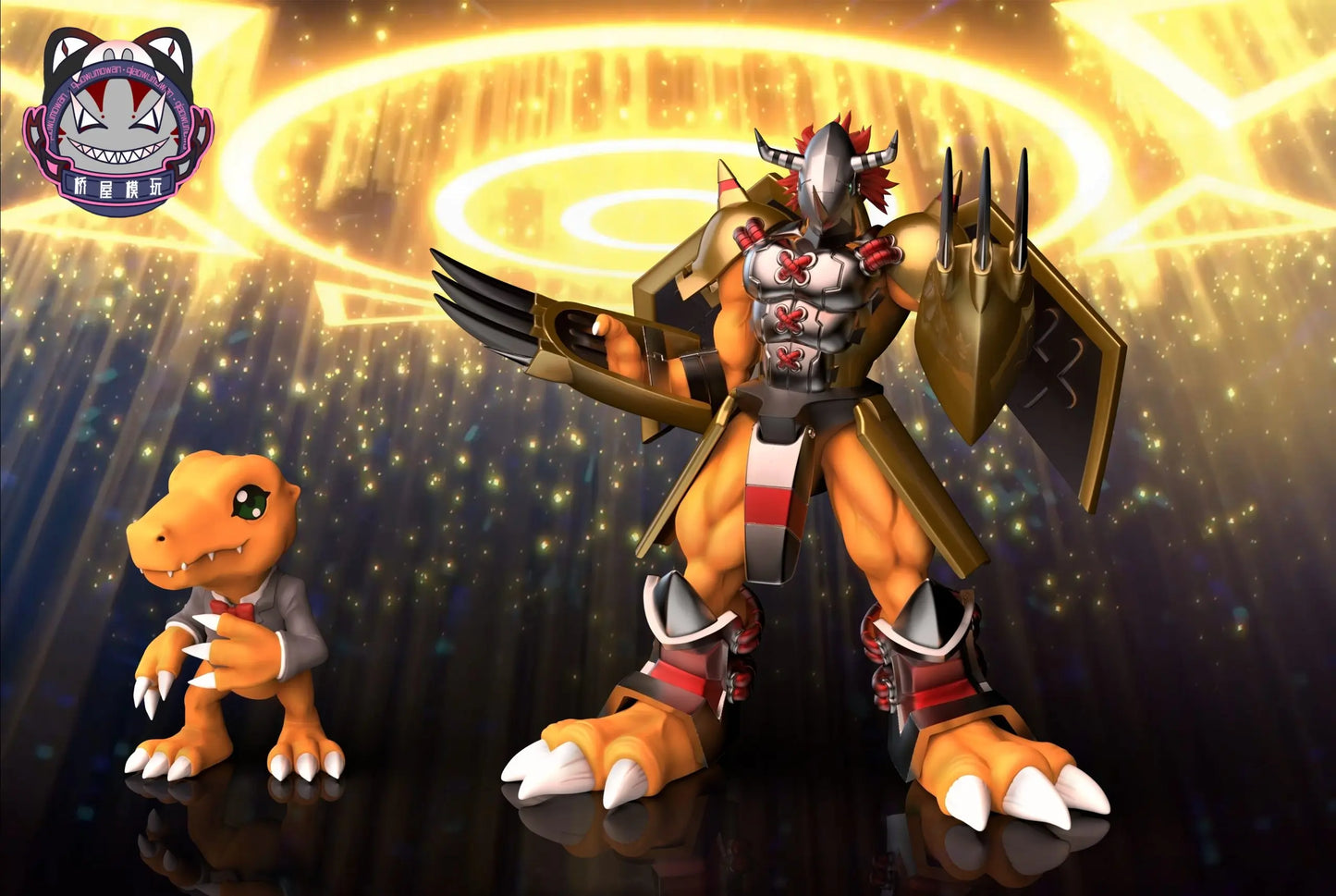 Digimon Qiao Wu Mo Wan Studio WarGreymon Resin Statue
