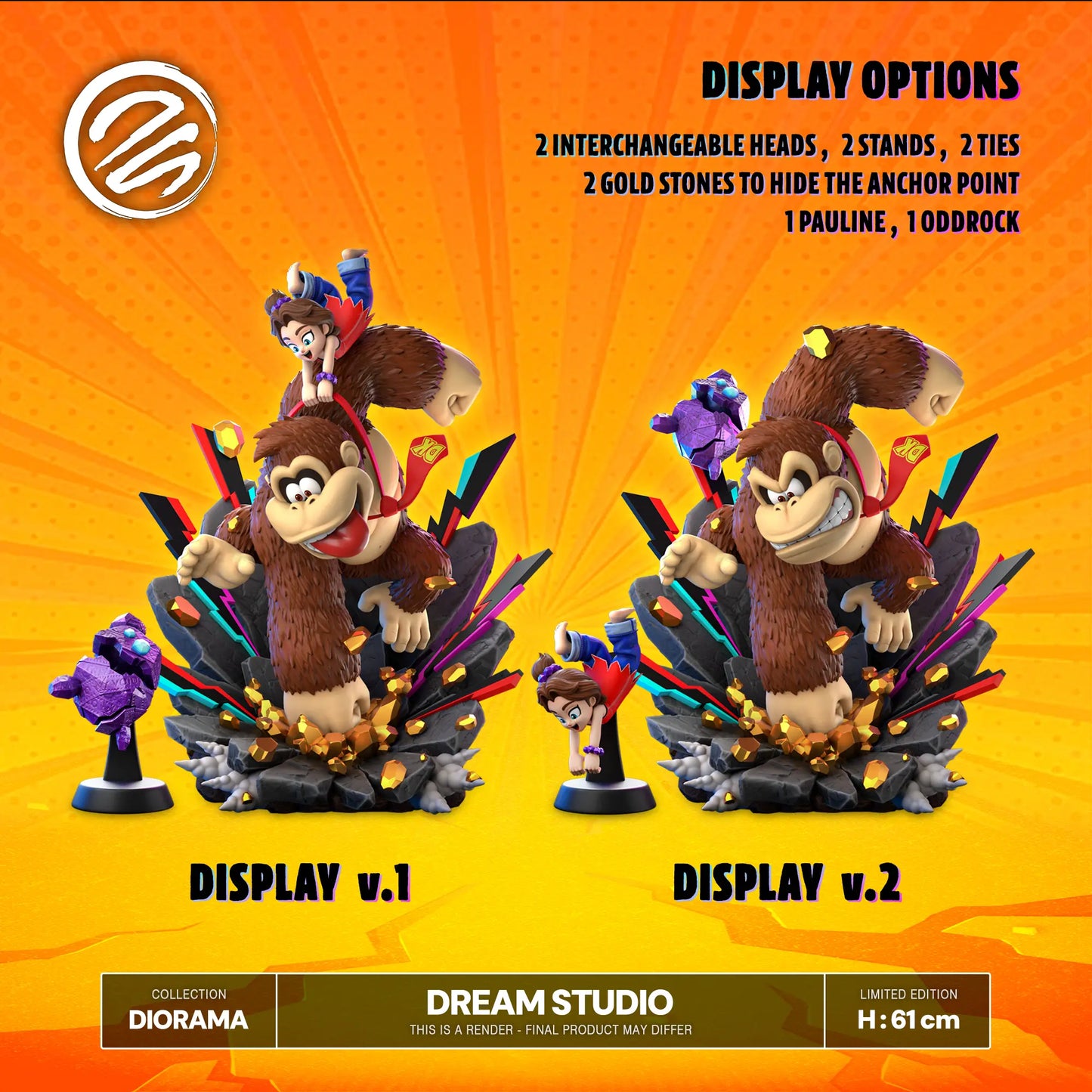 Donkey Kong Dream Studio Donkey Kong & Pauline Bananza Resin Statue