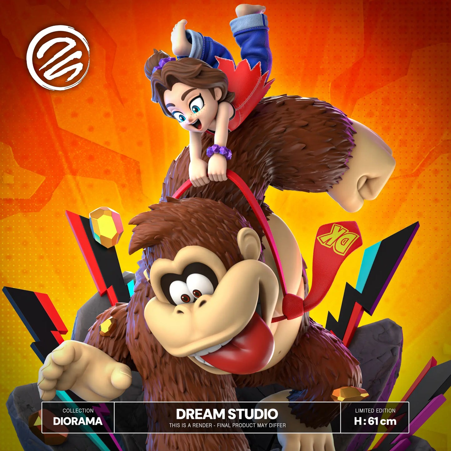 Donkey Kong Dream Studio Donkey Kong & Pauline Bananza Resin Statue