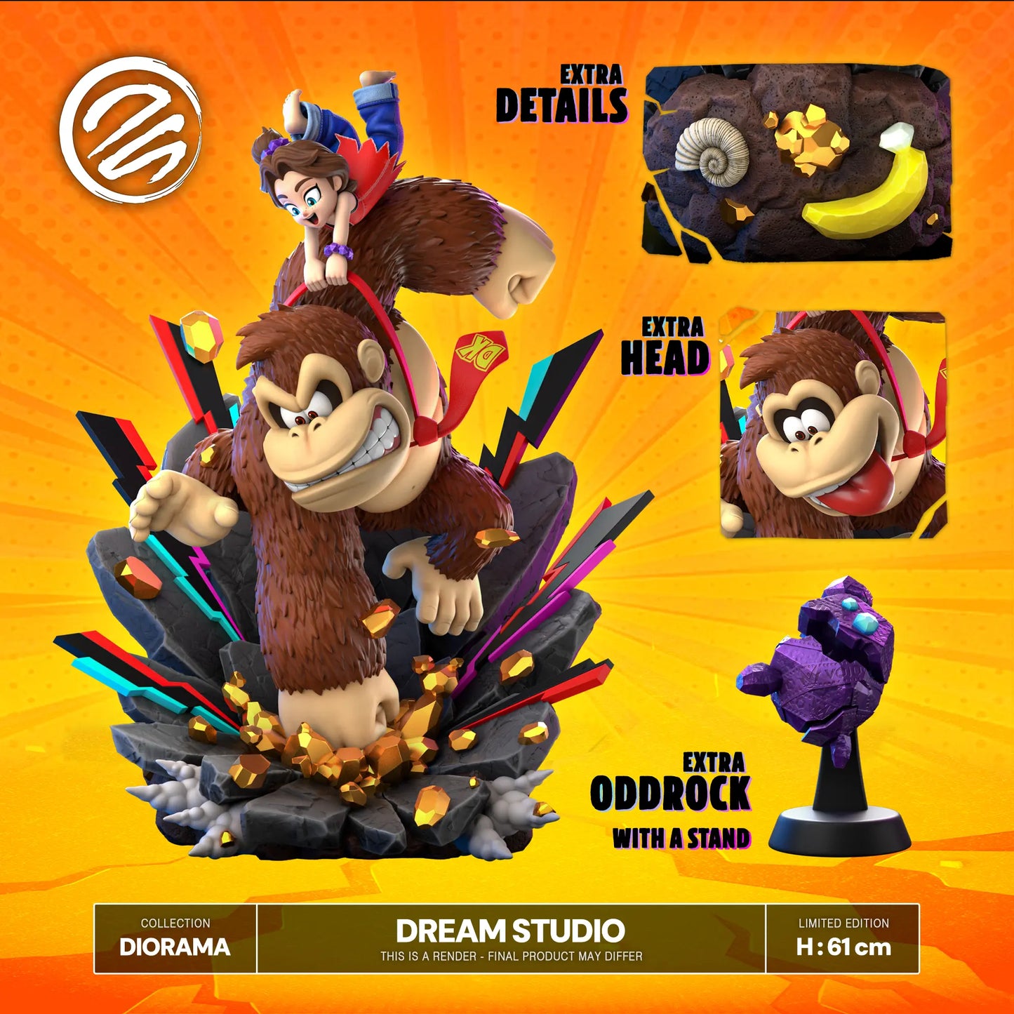 Donkey Kong Dream Studio Donkey Kong & Pauline Bananza Resin Statue