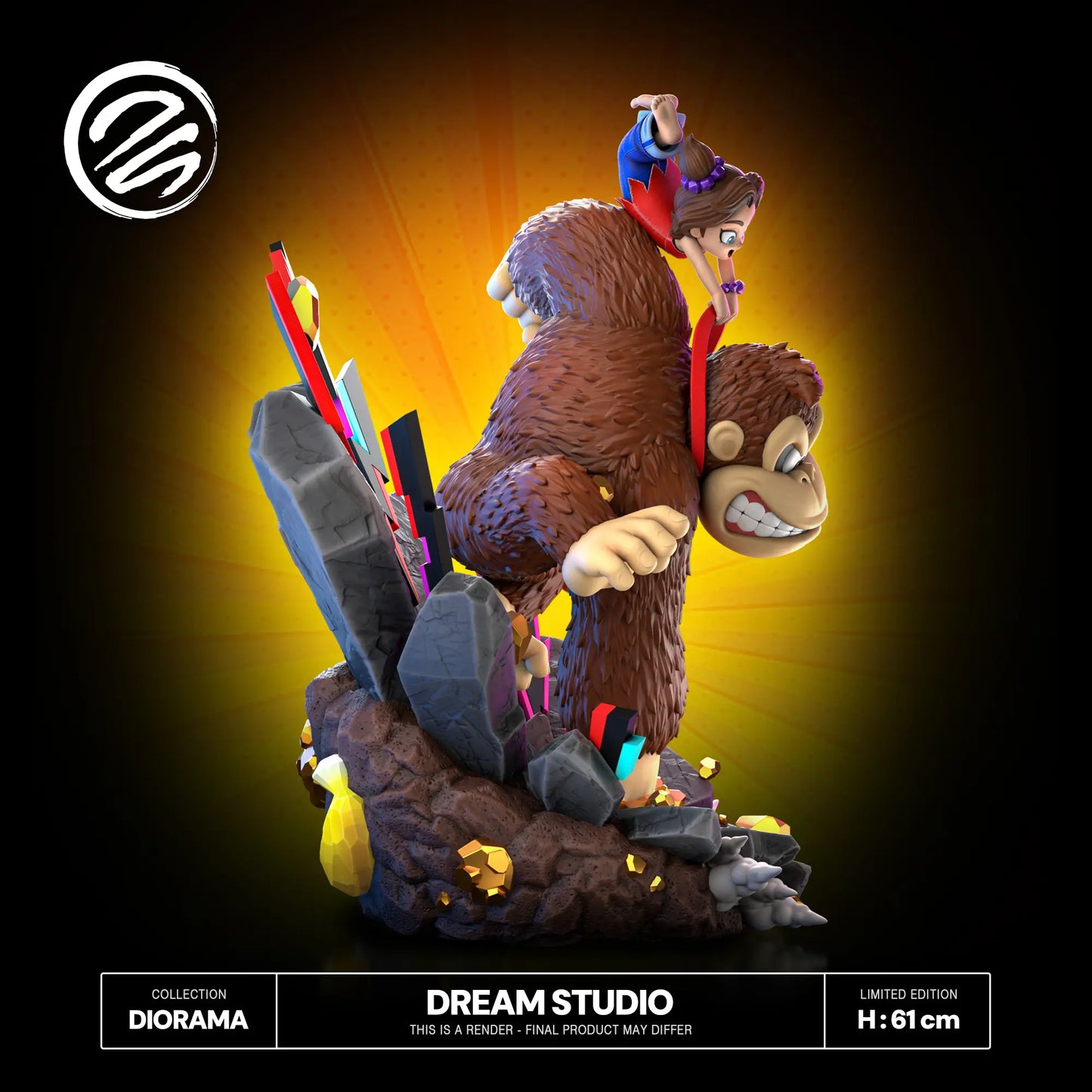 Donkey Kong Dream Studio Donkey Kong & Pauline Bananza Resin Statue