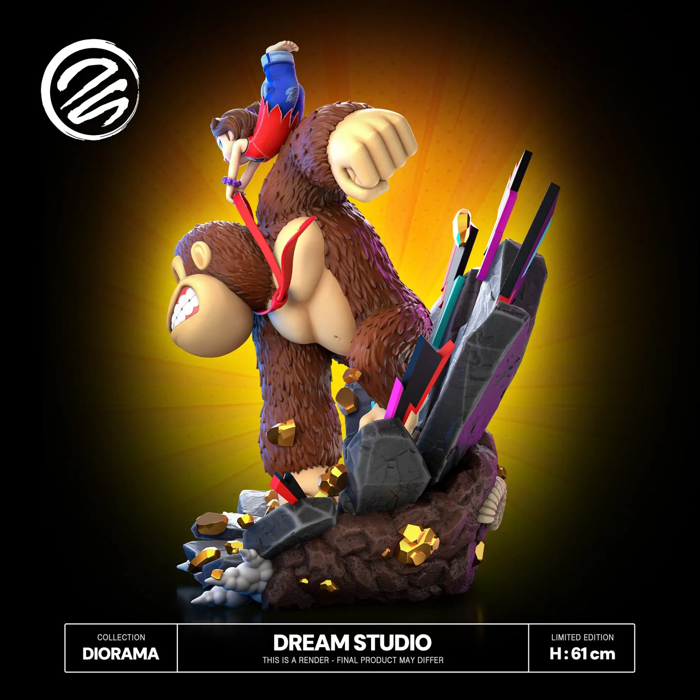 Donkey Kong Dream Studio Donkey Kong & Pauline Bananza Resin Statue