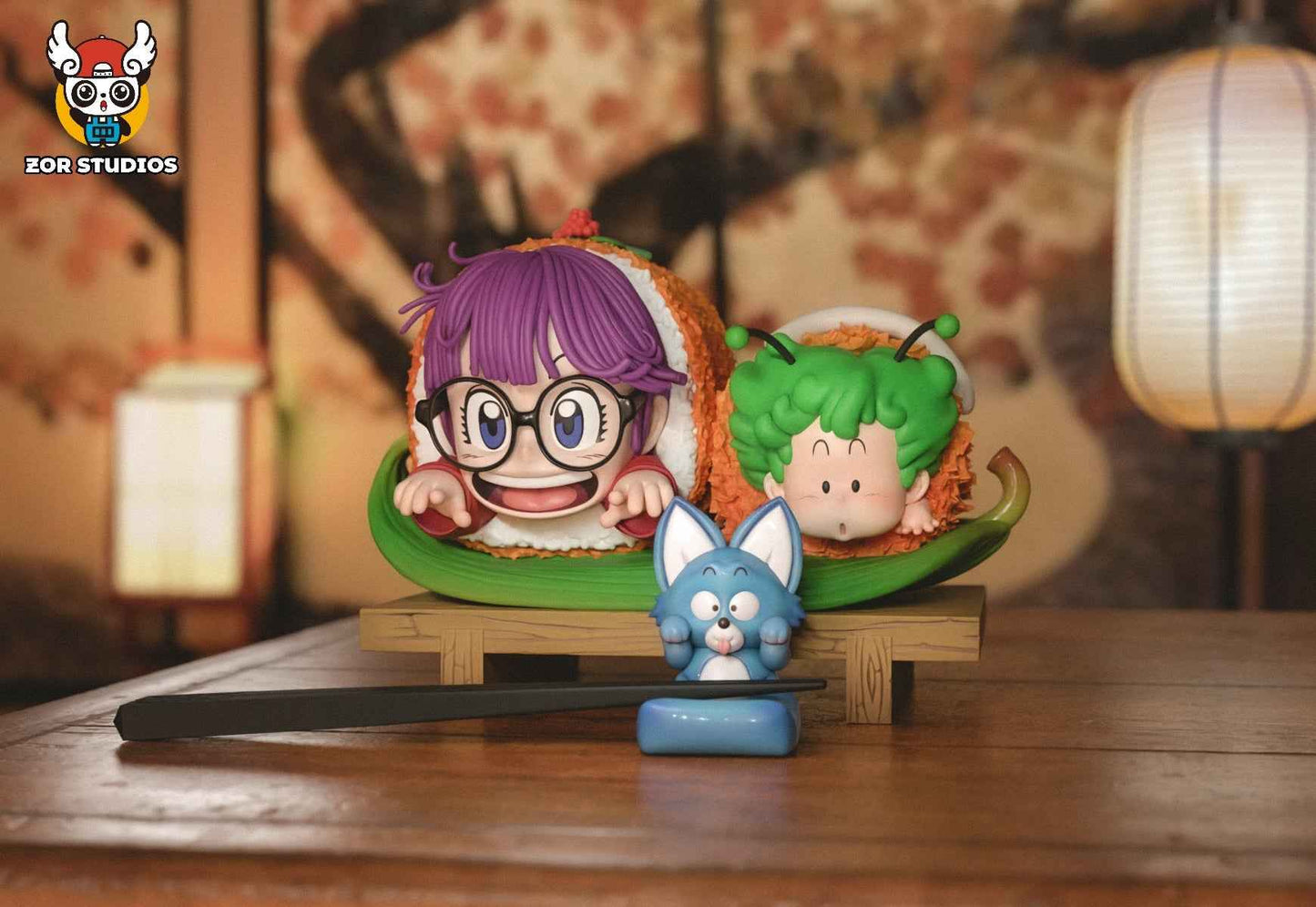 Dr Slump ~ ZOR Studio ~ Arale Norimaki, Gadzilla Norimaki "Gatchan" & Puar Sushi ~ Resin Statue - Santoryu Resins Collectors
