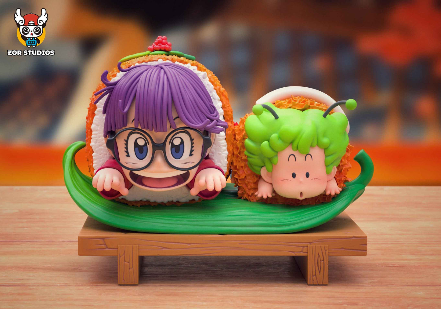 Dr Slump ~ ZOR Studio ~ Arale Norimaki, Gadzilla Norimaki "Gatchan" & Puar Sushi ~ Resin Statue - Santoryu Resins Collectors