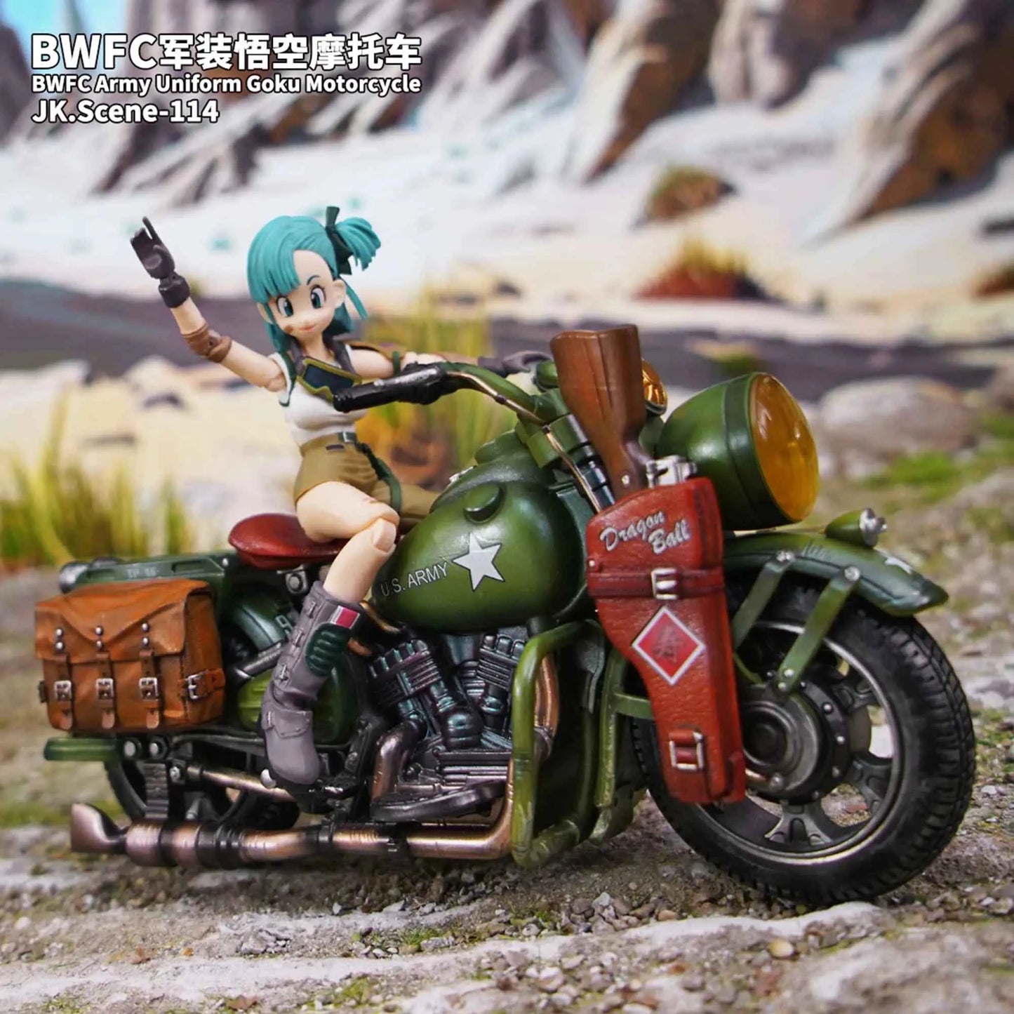 Dragon Ball JacksDo Studio Vehicle Military Motorcycle Resin Statue (PayPal Fees and Shipping Costs Included)