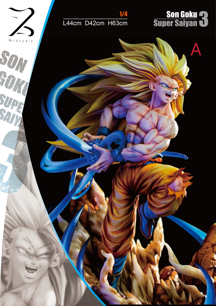 Dragon Ball Poker Monster & ZY Studio Super Sajan 3 Son Goku 1/4 Resin Statue